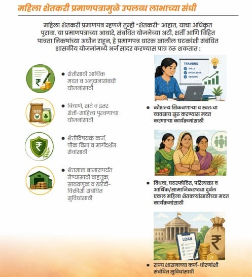 mahila shetkari pramanpatra labhachya sandhi